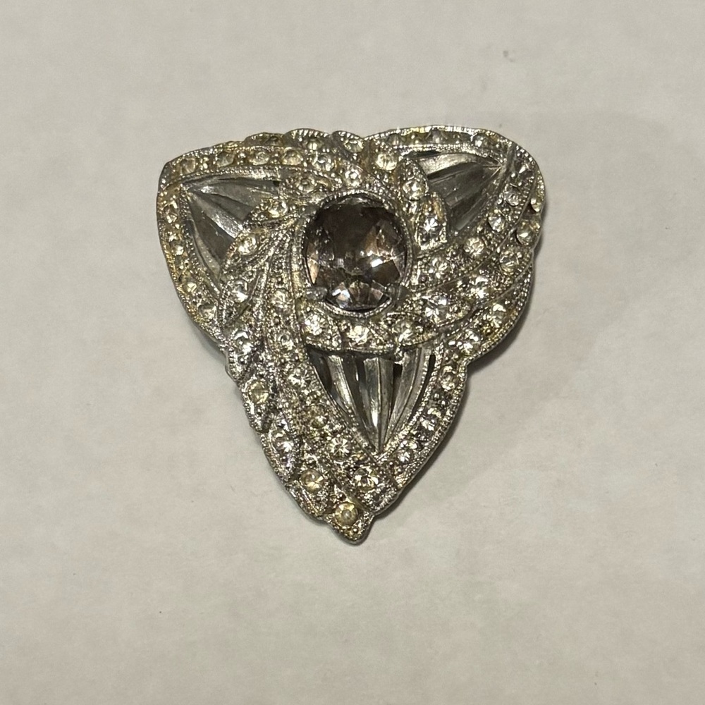 Art Deco Rhinestones Spinning Dress Clip